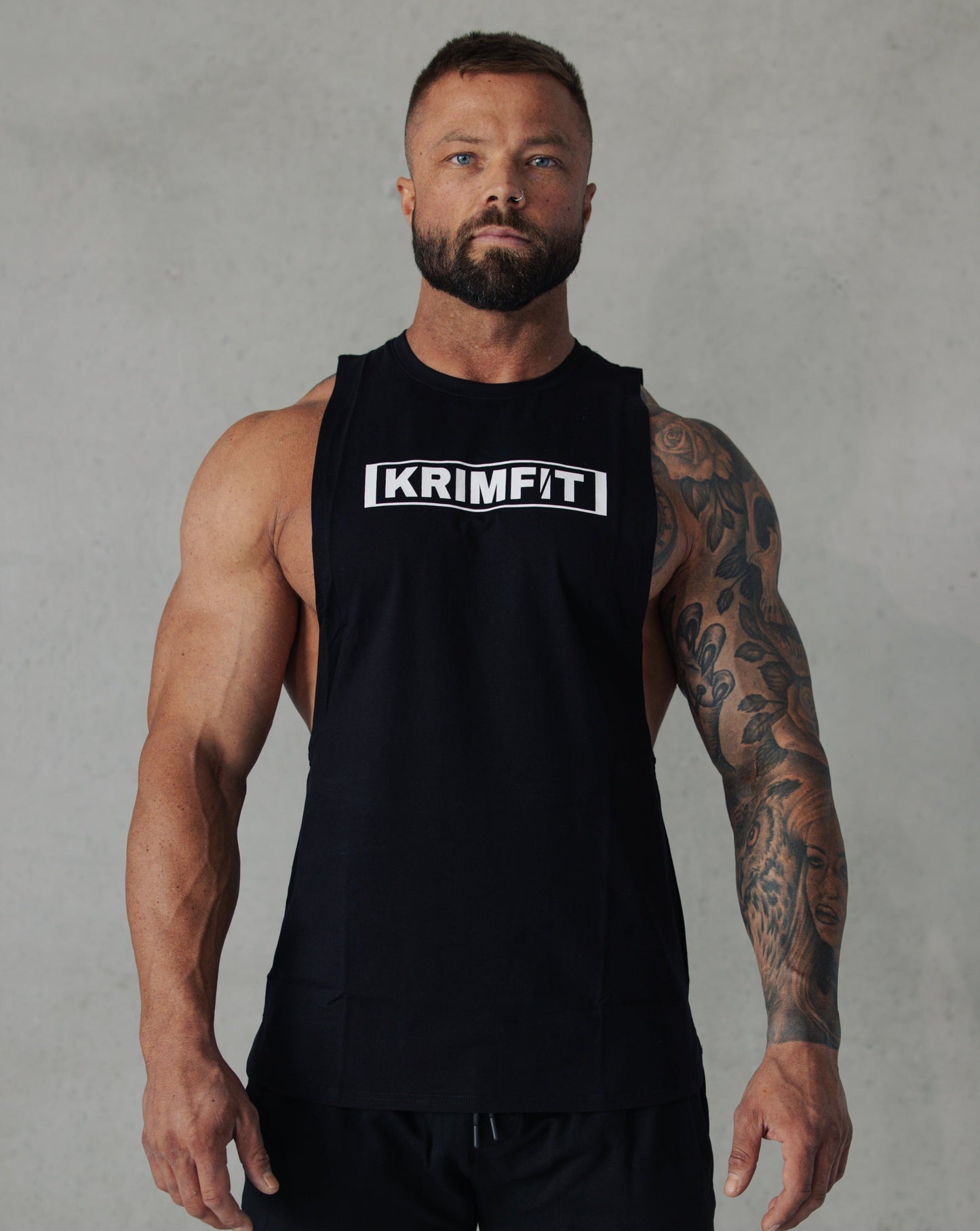 Box Cut Singlet Black/White