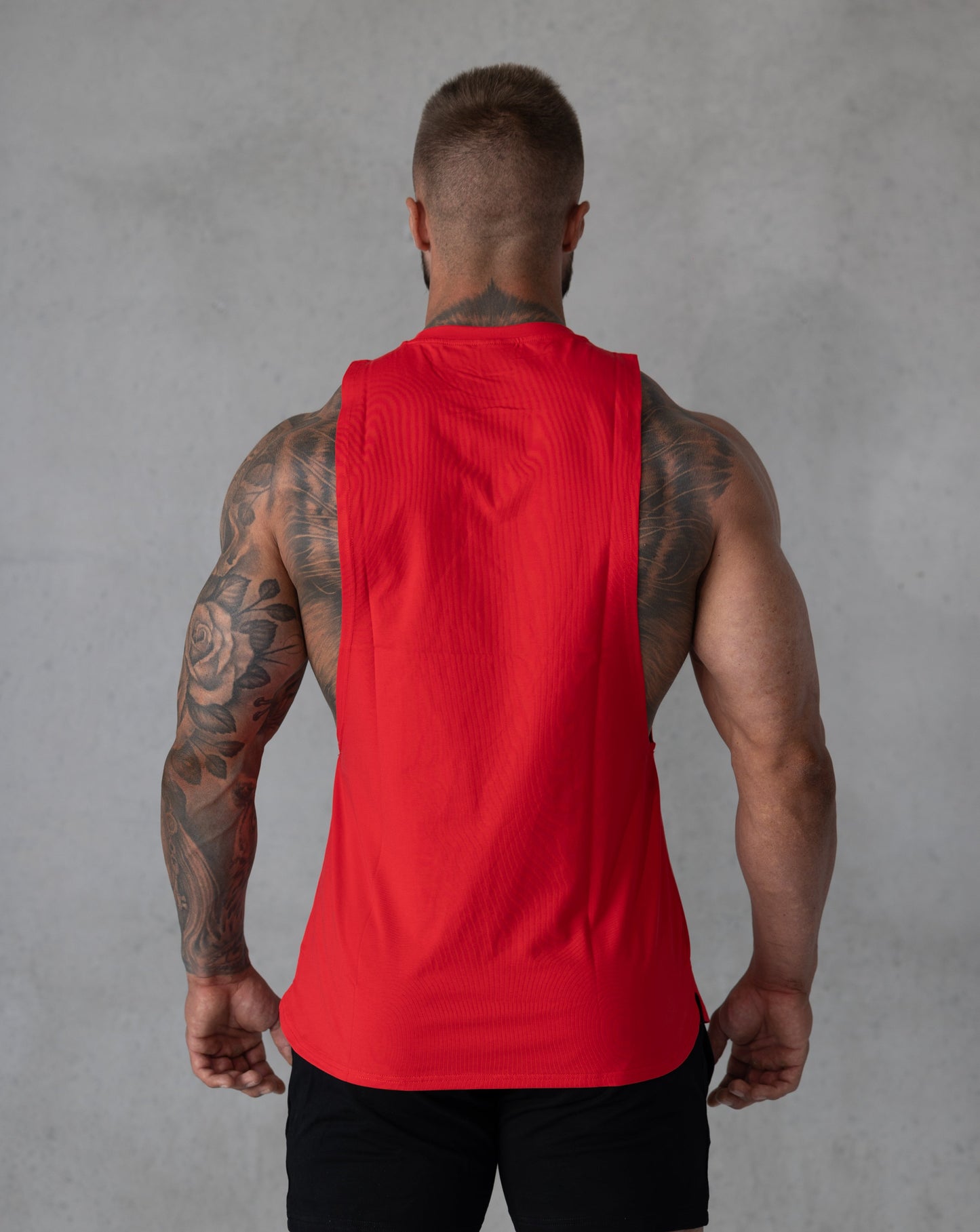 Box Cut Singlet Red/Black