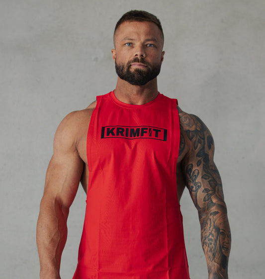 Box Cut Singlet Red/Black