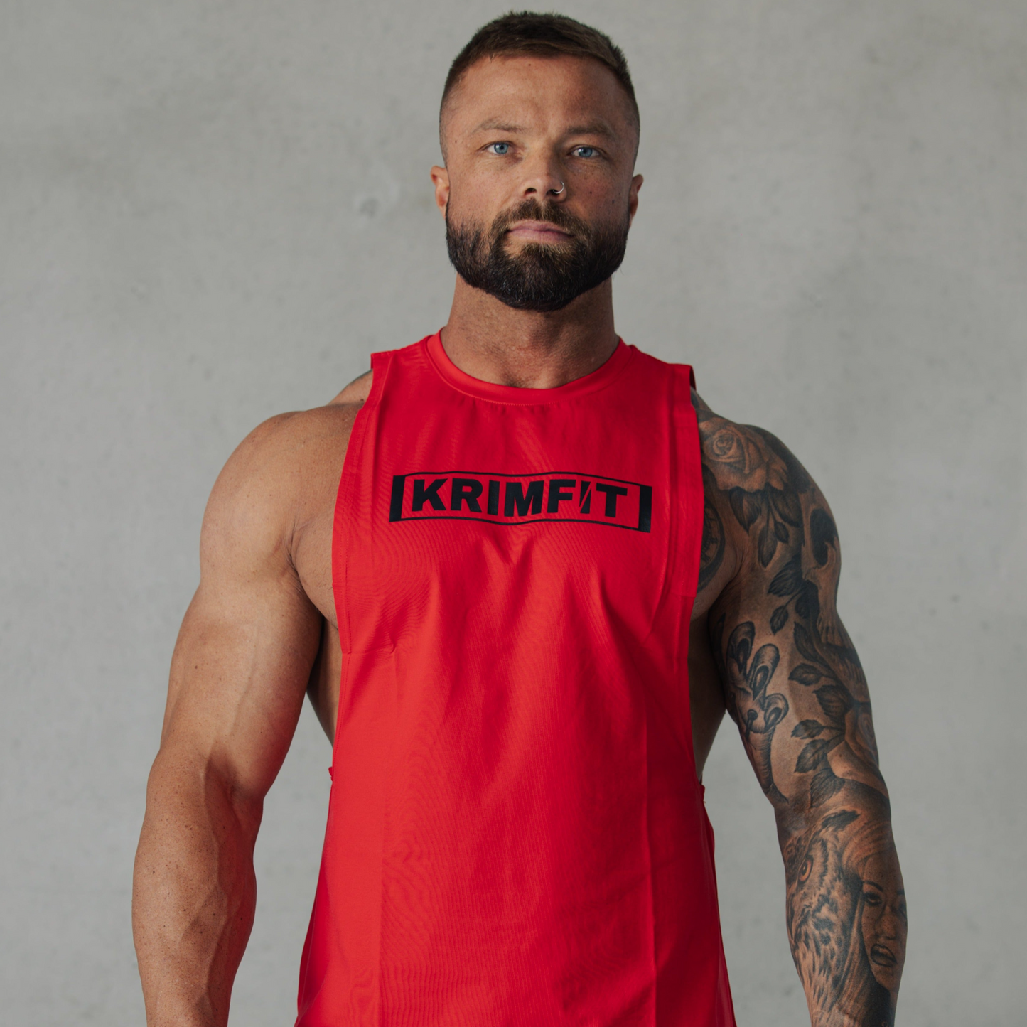 Box Cut Singlet Red/Black