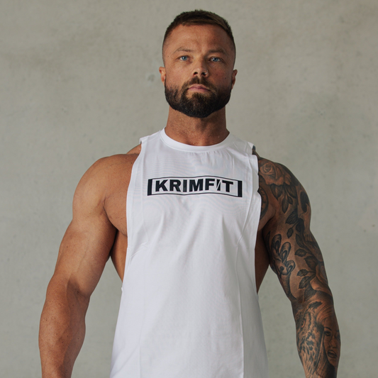 Box Cut Singlet White/Black