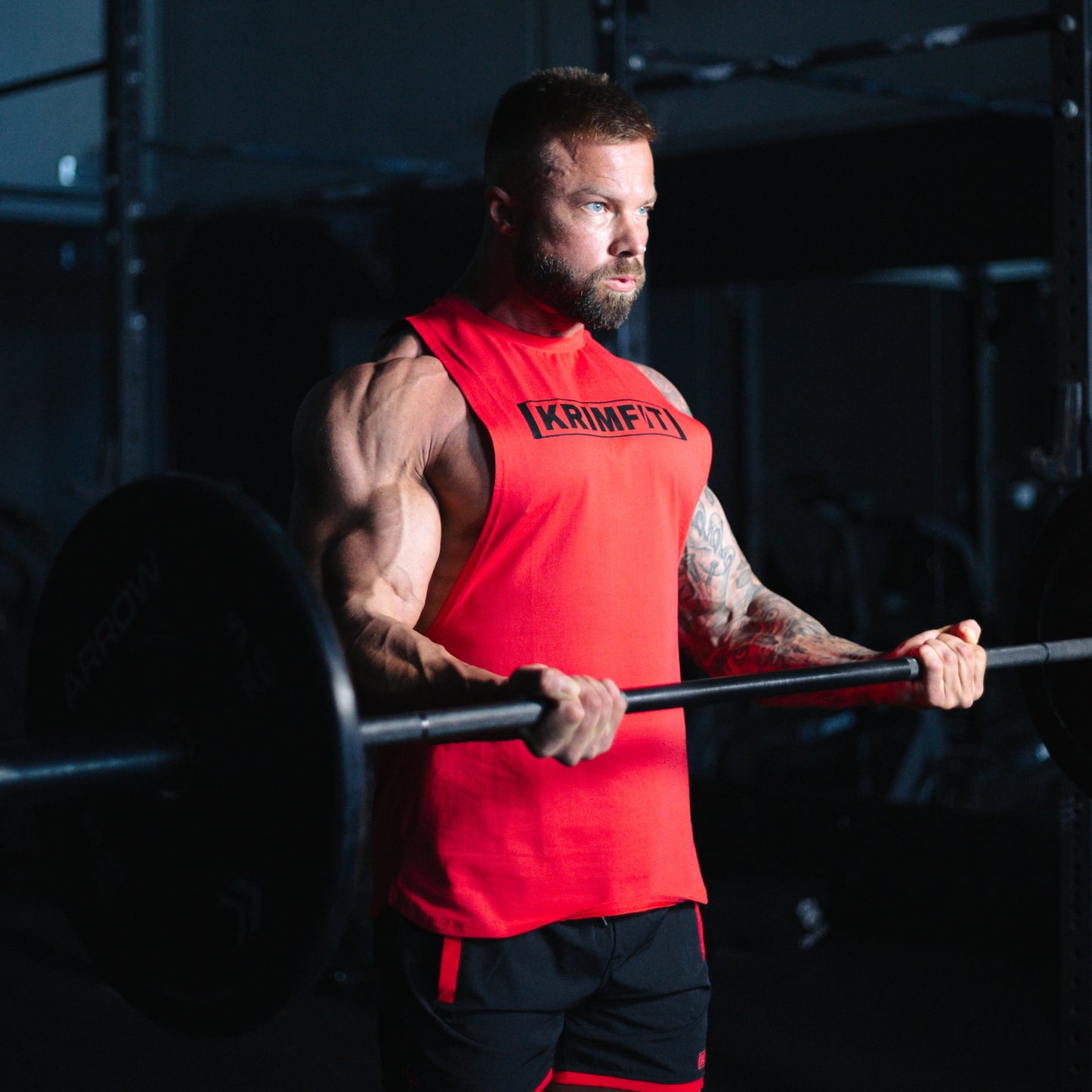 Box Cut Singlet Red/Black