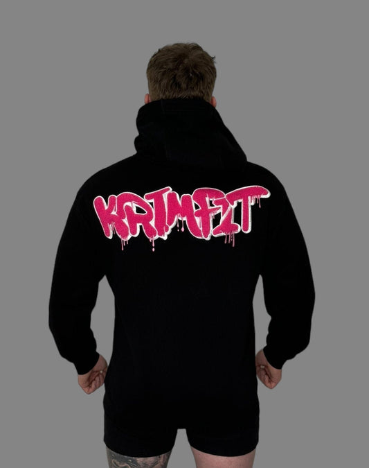 Graffiti Hoodie Black/Hot Pink