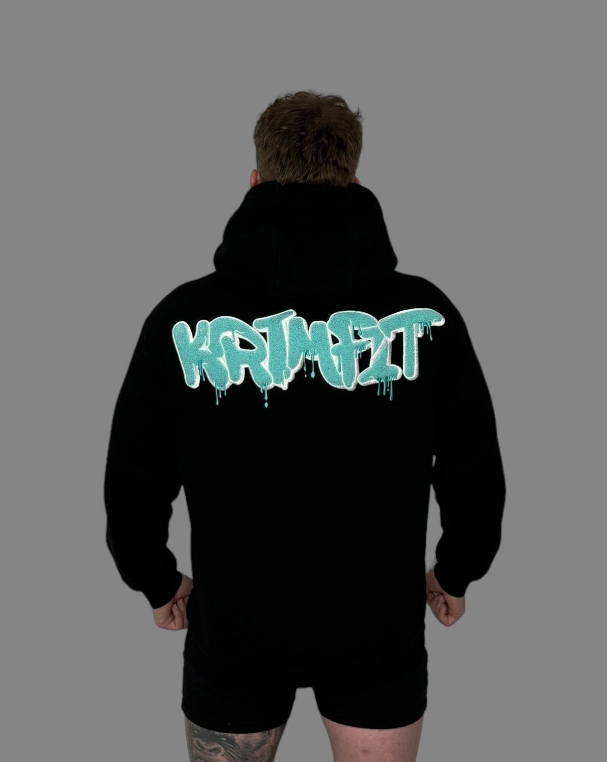 Graffiti Hoodie Black/Aqua